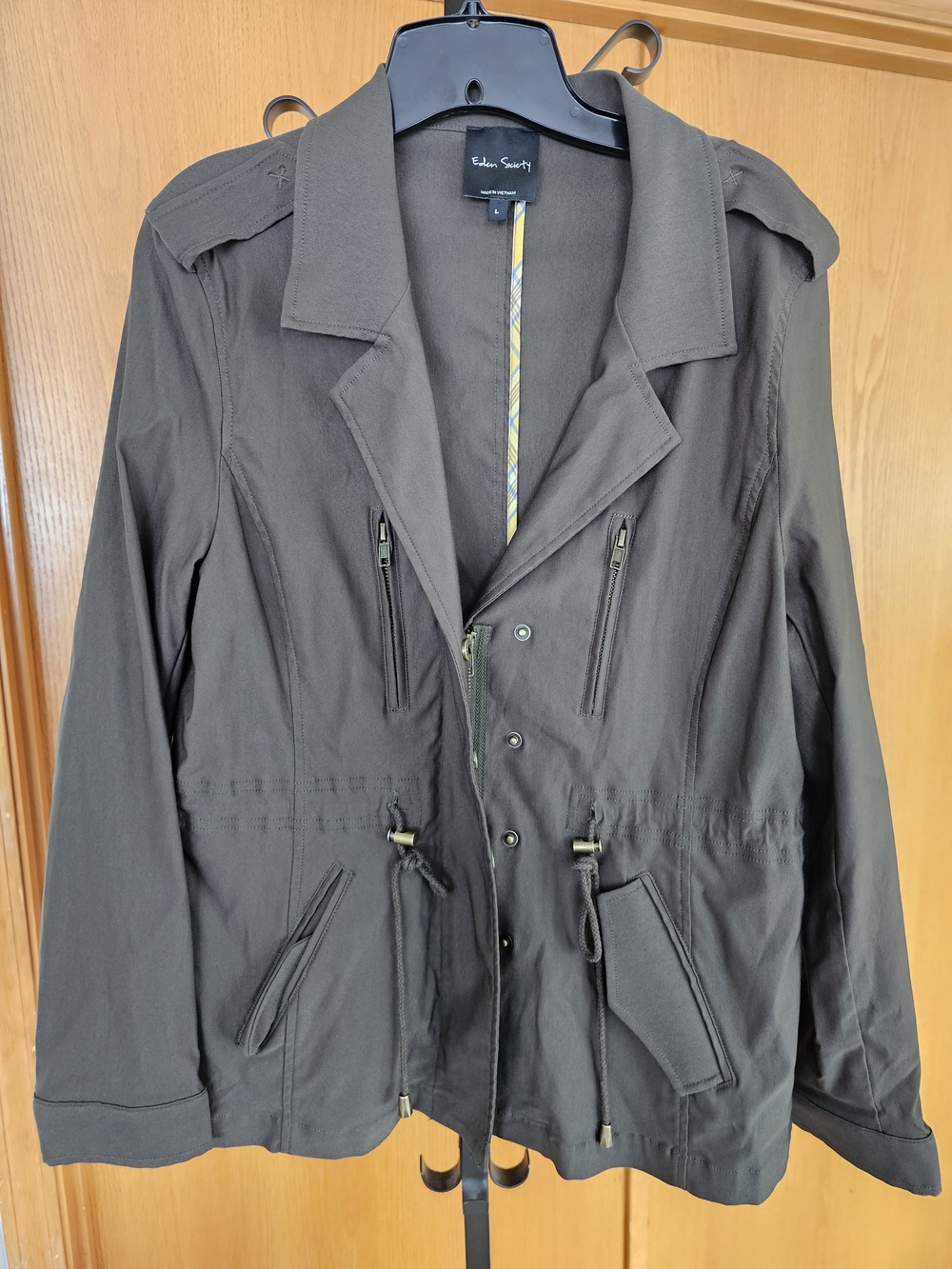 Women's Olive Drawstring Jacket